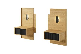 Stoliki nocne z lamelami z podświetleniem LED