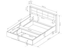 Łóżko sypialnia kasztan 160x200 MOKKARO 5