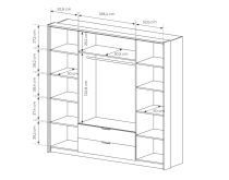 Szafa kasztan strukturowy czarna MOKKARO 5