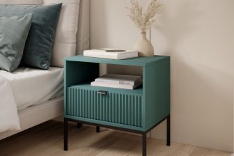 Szafka nocna butelkowa zieleń z czarnymi nogami