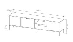 Szafka RTV 200 cm antracyt mat LAUDATE 5