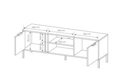Szafka RTV antracyt mat LAUDATE 153 cm 5