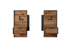 Dwie szafki nocne kasztanowe z oświetleniem LED MOKKARO 1