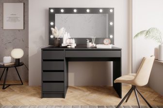 Toaletka antracyt z szufladami i lustrem