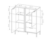 Wysoka komoda antracyt 103cm LAUDATE 5