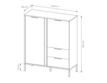 Wysoka komoda antracyt 103cm LAUDATE 4