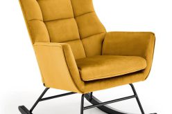 Fotel musztardowy bujany