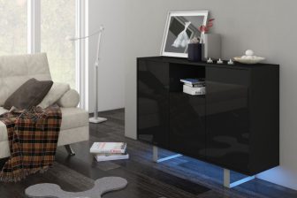 Czarna komoda glamour