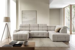 Ekskluzywny narożnik U z funkcją spania na piance HR rozkładanie PUMA