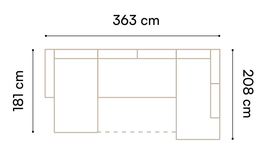 Narożnik U z funkcją spania na piance HR GALA 1 7