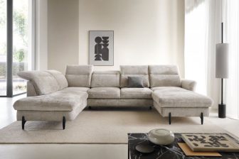 Narożnik w kształcie podkowy na wysokich nogach regulowane zagłówki