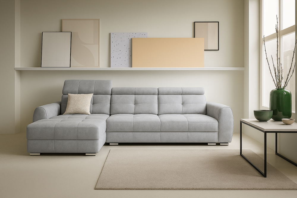 Szary narożnik na piance HR