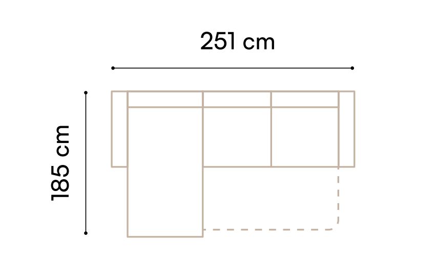 Narożnik z funkcją spania z pianką HR SANTANA 3 10