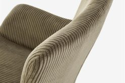 Oliwkowy fotel na płozach ze sztruksu BAJADERA 1