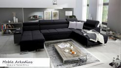 Narożnik U z funkcją spania z gniazkiem i barkiem MELLOW 6 7