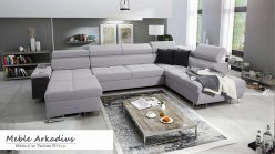 Narożnik U z funkcją spania z gniazkiem i barkiem MELLOW 6 6