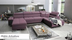 Narożnik U z funkcją spania z gniazkiem i barkiem MELLOW 6 2