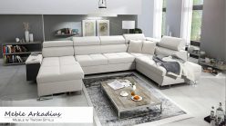 Narożnik U z funkcją spania z gniazkiem i barkiem MELLOW 6 1