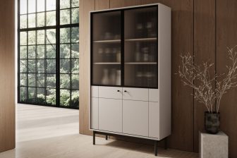 Urokliwa duża witryna kaszmir w stylu japandi