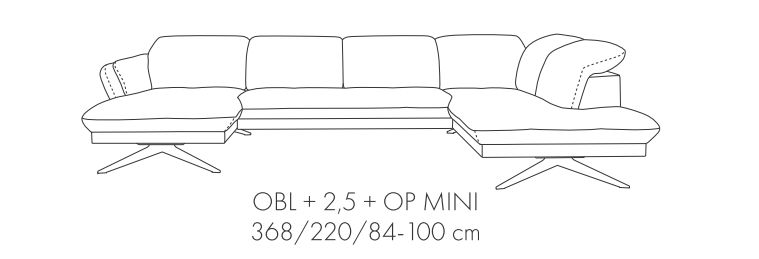 Gigantyczna kanapa narożna na nogach pająk MATRIX U 10