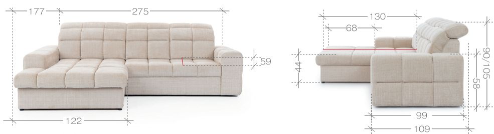 Przepiękny narożnik z funkcją spania LARISA 9