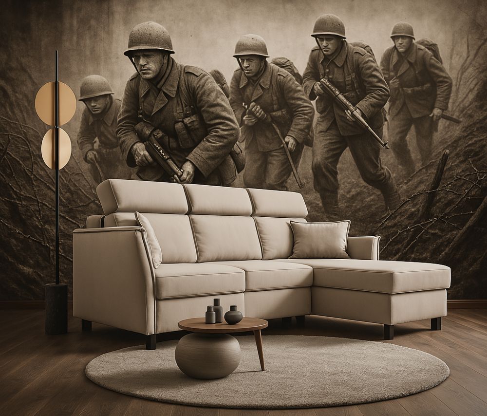 Narożnik z funkcją spania z wysokimi zagłówkami