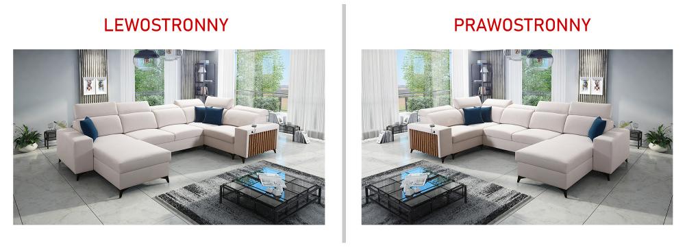 Narożnik U z funkcją spania z USB LEMEL 4 16