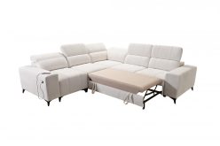 Narożnik z funkcją spania z gniazdem USB i elektrycznym podnóżkiem DOLCE 3 MIX 7