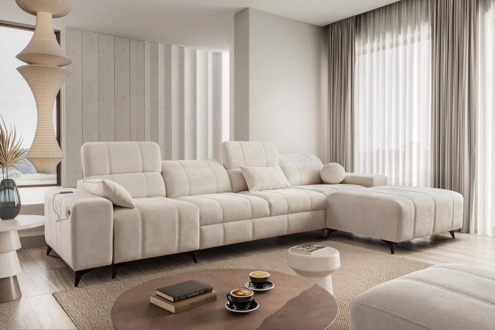 Narożnik z funkcją spania z gniazdem USB DOLCE 12 MIX 15