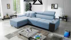 Narożnik z funkcją spania z barkiem z gniazdem elektrycznym