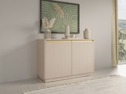 Mała beżowa komoda ze złotem