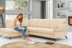 Ekskluzywny naroznik z funkcją spania z oparciem z obu stron z ruchomymi podłkietnikami i zagłówkami