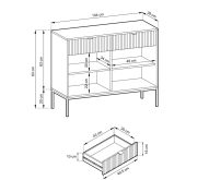 Komoda dąb vicenza szafki i szuflady 104cm NEMESIS 2