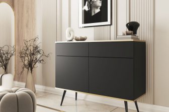 Czarna mała komoda minimalistyczna
