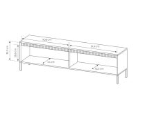 Duży stolik RTV beżowy AGATA 187cm 4