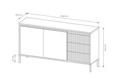 Komoda czarna AGATA 153cm 2