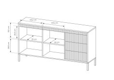 Komoda czarna AGATA 153cm 3