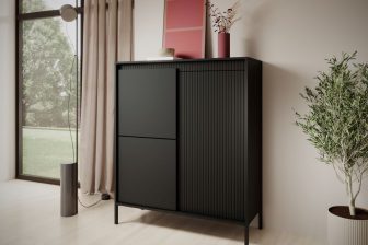 Wysoka komoda czarna AGATA 103 cm
