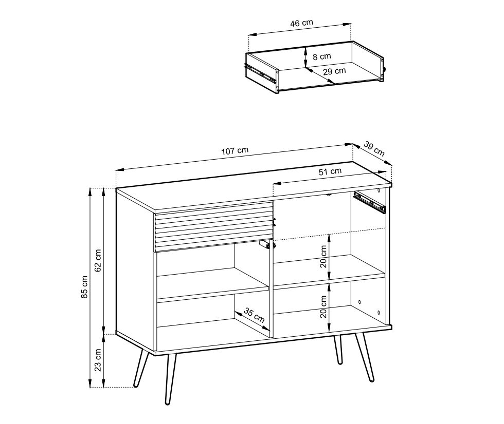 Beżowa mała komoda HOMLA 1