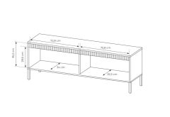 Luksusowy mały czarny stolik RTV AGATA 153cm 4