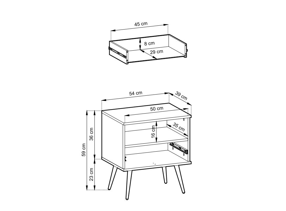 Beżowa minimalistyczna szafka nocna HOMLA 2