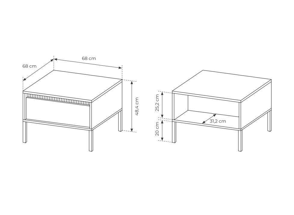 Beżowy stolik kawowy z szufladą AGATA 5