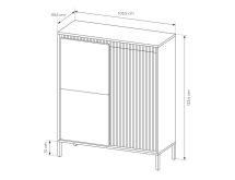 Wysoka komoda beżowa AGATA 103 cm 3