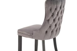 Szare krzesło pikowane glamour