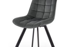 Nowoczesne krzesło tapicerowane ciemny popiel