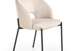 Wygodne krzesło tapicerowane beżowe