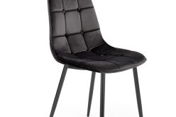 Czarne krzesło tapicerowane