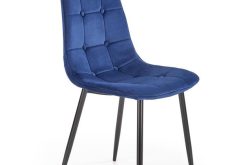 Granatowe krzesło tapicerowane