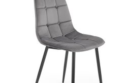 Popielate krzesło tapicerowane