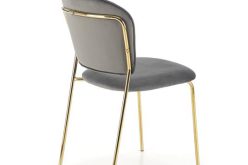 K499 popielate krzesło ze złotymi nogami 1